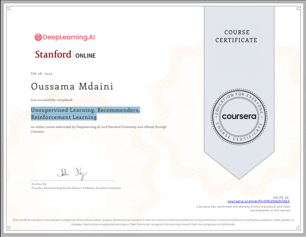 Apprentissage non supervisé, systèmes de recommandation et
                      apprentissage par renforcement